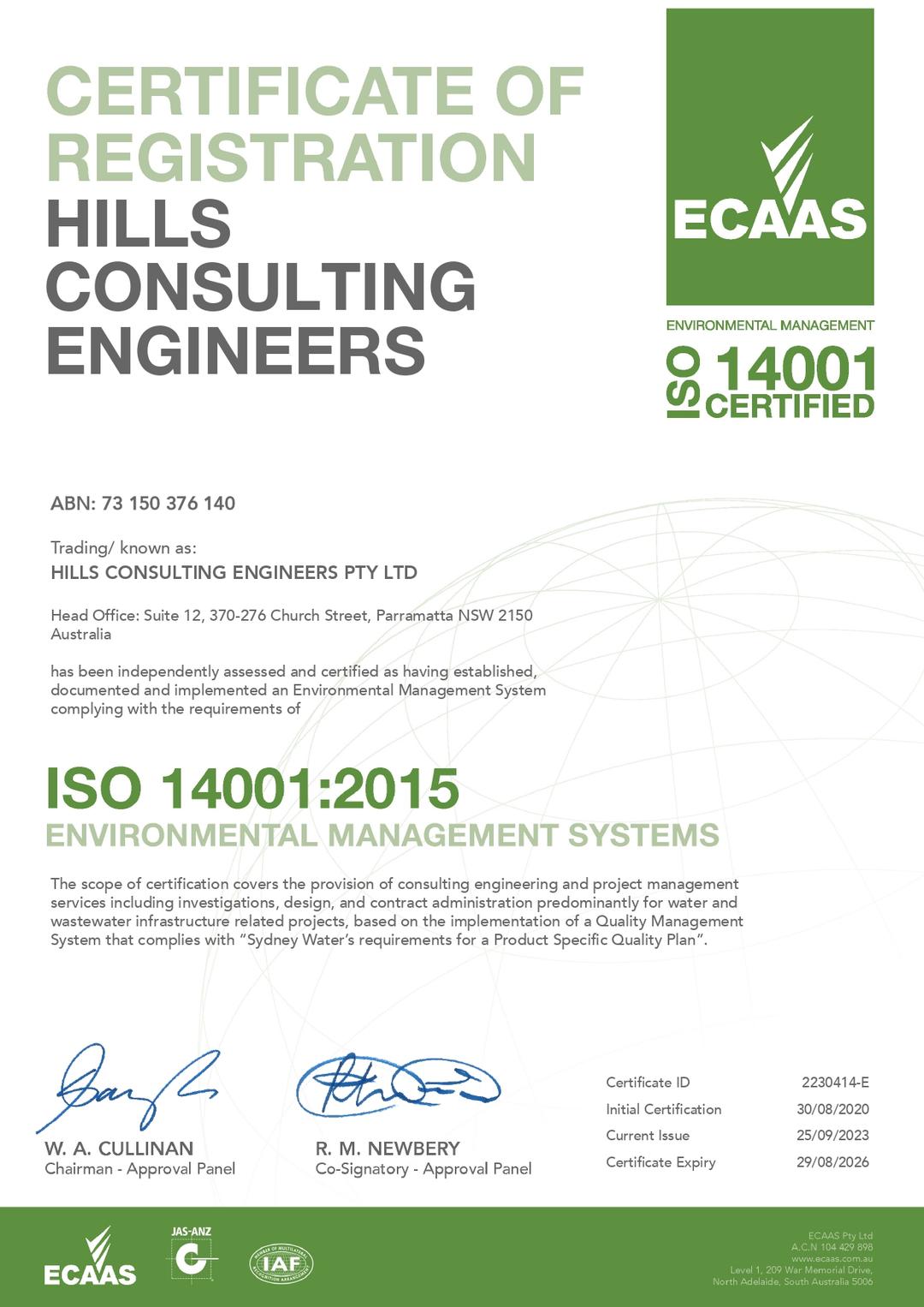 DAS ISO Certificate - Environmental